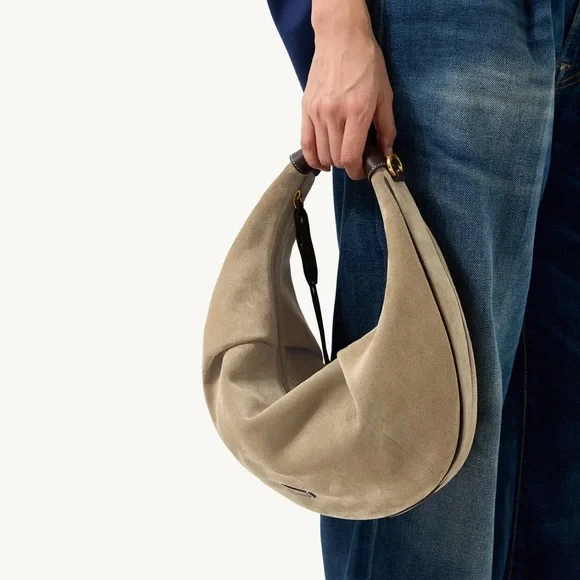 Songmont Large Luna Hobo Bag Dune Suede - Picture 3 of 12